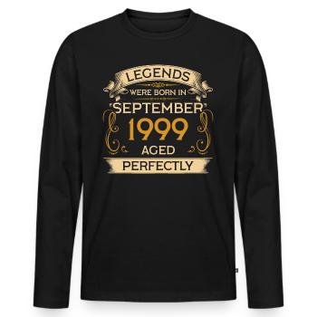 Geburtstag Legends Were Born In September 1999 - Männer Premium Bio Langarmshirt - Schwarz - Vorne - Nico (187cm)