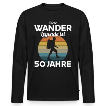 Diese Wander Legende ist 50 Jahre 50 Geburtstag - Männer Premium Bio Langarmshirt - Schwarz - Vorne - Nico (187cm)