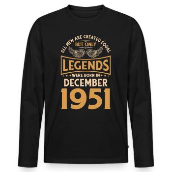Geburtstag Die Legenden wurden im Dezember 1951 ge - Männer Premium Bio Langarmshirt - Schwarz - Vorne - Nico (187cm)