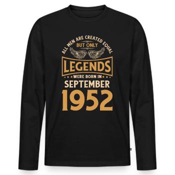70. Geburtstag Die Legenden wurden im September 19 - Männer Premium Bio Langarmshirt - Schwarz - Vorne - Nico (187cm)