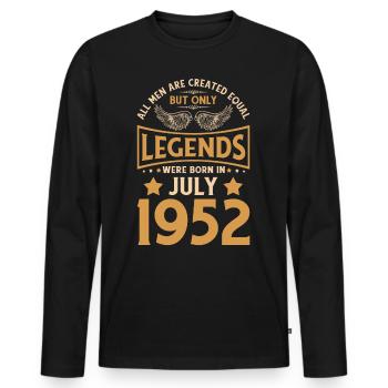 70th birthday 70 legends were born in July 1952 - Men's Premium Organic Long Sleeve Shirt - black - Front - Nico (187cm)