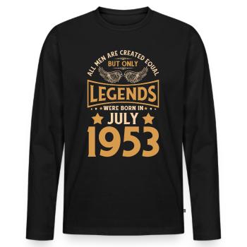 70th birthday 70 legends were born in July 1953 - Men's Premium Organic Long Sleeve Shirt - black - Front - Nico (187cm)