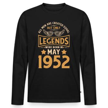 70e anniversaire 70 légendes ont été gebo en mai 1952 - T-shirt manches longues Premium bio Homme - noir - Devant - Nico (187cm)