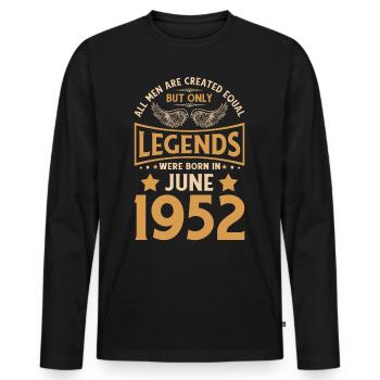 70th birthday 70 legends were born in June 1952 - Men's Premium Organic Long Sleeve Shirt - black - Front - Nico (187cm)