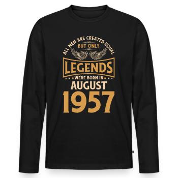 Anniversaire Les légendes ont été gebo en août 1957 - T-shirt manches longues Premium bio Homme - noir - Devant - Nico (187cm)