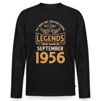 Birthday The legends were published in September 1956 g - Men's Premium Organic Long Sleeve Shirt - black - Front - Nico (187cm)