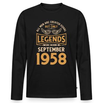 Birthday The Legends were published in September 1958 g - Men's Premium Organic Long Sleeve Shirt - black - Front - Nico (187cm)