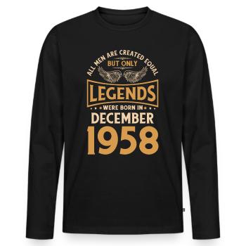 Geburtstag Die Legenden wurden im Dezember 1958 ge - Männer Premium Bio Langarmshirt - Schwarz - Vorne - Nico (187cm)