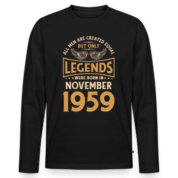 Birthday The Legends were born in November 1959 - Men's Premium Organic Long Sleeve Shirt - black - Front - Nico (187cm)