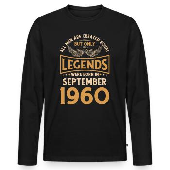 Birthday The Legends were born in September 1960 g - Men's Premium Organic Long Sleeve Shirt - black - Front - Nico (187cm)