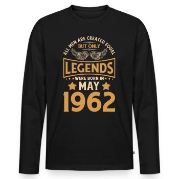 60e anniversaire 60 légendes ont été gebo en mai 1962 - T-shirt manches longues Premium bio Homme - noir - Devant - Nico (187cm)