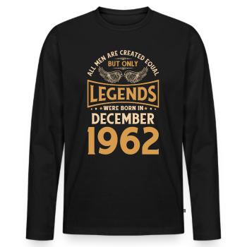 60th birthday The legends were published in December 196 - Men's Premium Organic Long Sleeve Shirt - black - Front - Nico (187cm)