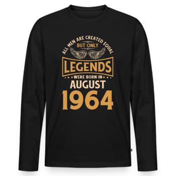Anniversaire Les légendes ont été gebo en août 1964 - T-shirt manches longues Premium bio Homme - noir - Devant - Nico (187cm)