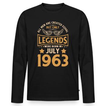 60. Geburtstag 60 Legenden wurden im Juli 1963 geb - Männer Premium Bio Langarmshirt - Schwarz - Vorne - Nico (187cm)