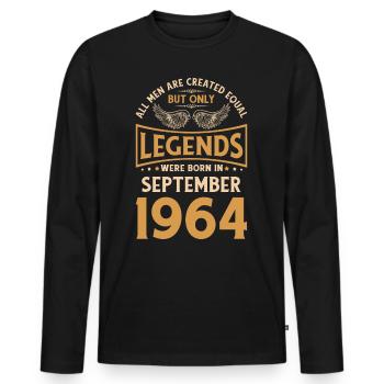 Birthday The Legends were published in September 1964 g - Men's Premium Organic Long Sleeve Shirt - black - Front - Nico (187cm)