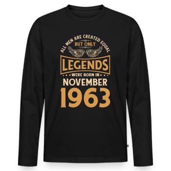 60th birthday The legends were published in November 196 - Men's Premium Organic Long Sleeve Shirt - black - Front - Nico (187cm)