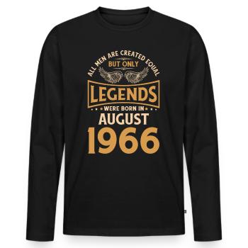 Anniversaire Les légendes ont été gebo en août 1966 - T-shirt manches longues Premium bio Homme - noir - Devant - Nico (187cm)