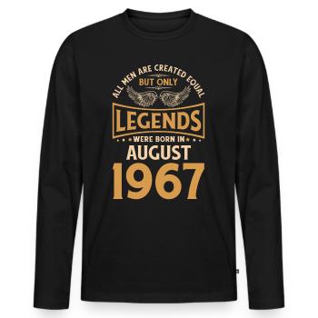 Anniversaire Les légendes ont été gebo en août 1967 - T-shirt manches longues Premium bio Homme - noir - Devant - Nico (187cm)