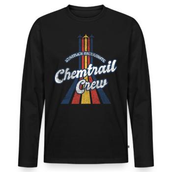Vintage Retro Chemtrail Crew Parody Shirt - Männer Premium Bio Langarmshirt - Schwarz - Vorne - Nico (187cm)
