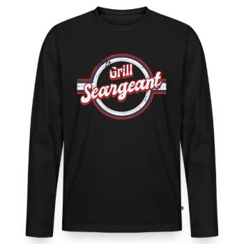 Grill Seargeant Independence Veteran Father Shirt - Männer Premium Bio Langarmshirt - Schwarz - Vorne - Nico (187cm)