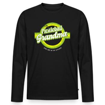 Pickleball Oma Stay Out Of My Kitchen Shirt - Männer Premium Bio Langarmshirt - Schwarz - Vorne - Nico (187cm)