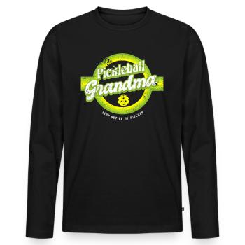 Pickleball Oma Stay Out Of My Kitchen Shirt - Männer Premium Bio Langarmshirt - Schwarz - Vorne - Nico (187cm)