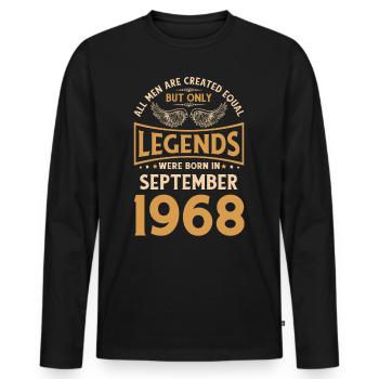 Birthday The Legends were published in September 1968 g - Men's Premium Organic Long Sleeve Shirt - black - Front - Nico (187cm)