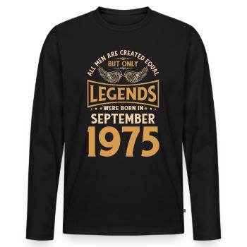 Birthday The legends were born in September 1975 g - Men's Premium Organic Long Sleeve Shirt - black - Front - Nico (187cm)