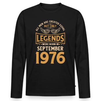 Birthday The Legends were born in September 1976 g - Men's Premium Organic Long Sleeve Shirt - black - Front - Nico (187cm)