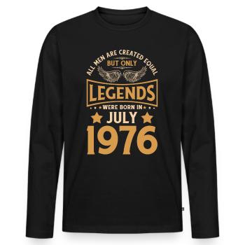 Geburtstag Die Legenden wurden im Juli 1976 gebore - Männer Premium Bio Langarmshirt - Schwarz - Vorne - Nico (187cm)