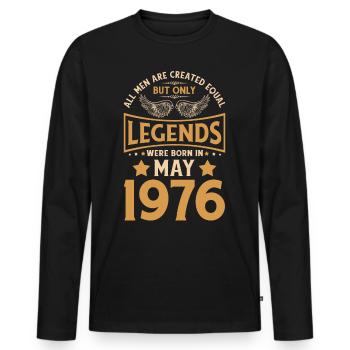 Geburtstag Die Legenden wurden im Mai 1976 geboren - Männer Premium Bio Langarmshirt - Schwarz - Vorne - Nico (187cm)