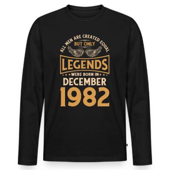40. Geburtstag Die Legenden wurden im Dezember 198 - Männer Premium Bio Langarmshirt - Schwarz - Vorne - Nico (187cm)