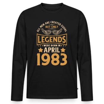 40th birthday 40 legends were born in April 1983 - Men's Premium Organic Long Sleeve Shirt - black - Front - Nico (187cm)