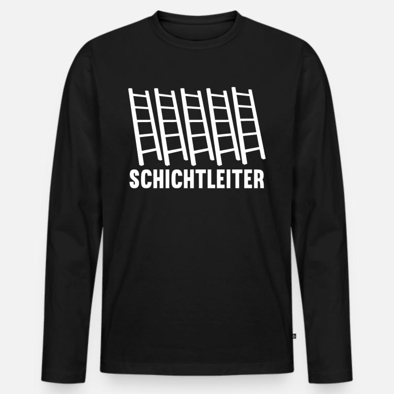 Schichtleiter Nachtschicht Schichtarbeiter - Männer Premium Bio Langarmshirt - Schwarz