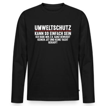 Anti Umweltschutz Parodie Umweltschutz - Männer Premium Bio Langarmshirt - Schwarz - Vorne - Nico (187cm)