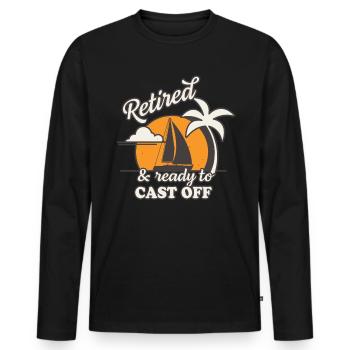 Sailboat Pensioner Sailing Retro Vintage - Men's Premium Organic Long Sleeve Shirt - black - Front - Nico (187cm)