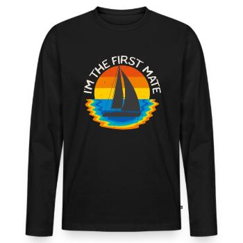 First Maat Sailboat Sailing Sailors Retro Vintage - Men's Premium Organic Long Sleeve Shirt - black - Front - Nico (187cm)