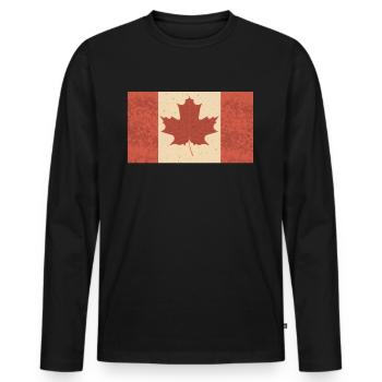 Canada Flag Canadian Nationality Pride - Men's Premium Organic Long Sleeve Shirt - black - Front - Nico (187cm)