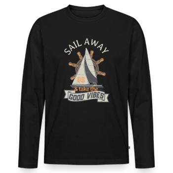Sailing Sailboat Captain Joy Sea Sailors - Men's Premium Organic Long Sleeve Shirt - black - Front - Nico (187cm)