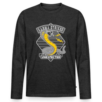 Karma strikes unexpectedly Tattoo snake cobra - Men's Premium Organic Long Sleeve Shirt - heather anthracite - Front - Nico (187cm)