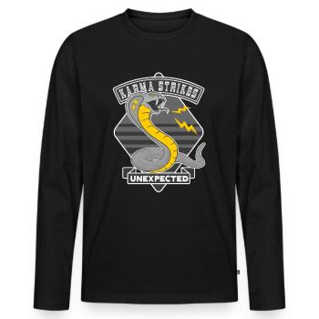 Le karma frappe de manière inattendue Tatouage serpent cobra - T-shirt manches longues Premium bio Homme - noir - Devant - Nico (187cm)