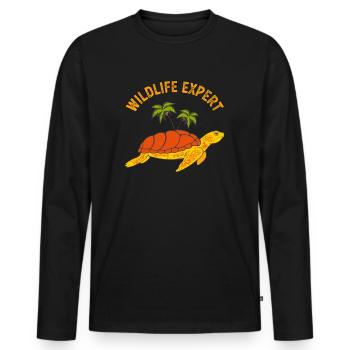 Wilderness Expert Turtle Zookeeper Zoo - Men's Premium Organic Long Sleeve Shirt - black - Front - Nico (187cm)