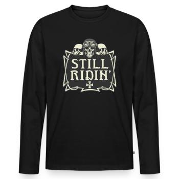 Je conduis toujours moto motard motard - T-shirt manches longues Premium bio Homme - noir - Devant - Nico (187cm)