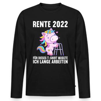 Retraité 2023 Retraité 2023 Pension 2023 - T-shirt manches longues Premium bio Homme - noir - Devant - Nico (187cm)