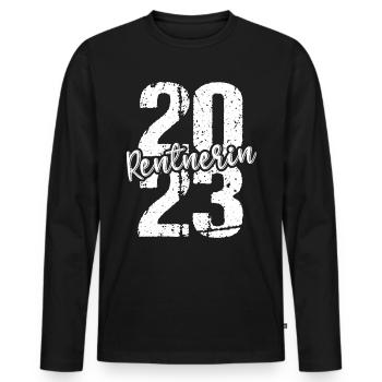 Pension 2023 Retraite Adieu pensionné 2023 - T-shirt manches longues Premium bio Homme - noir - Devant - Nico (187cm)