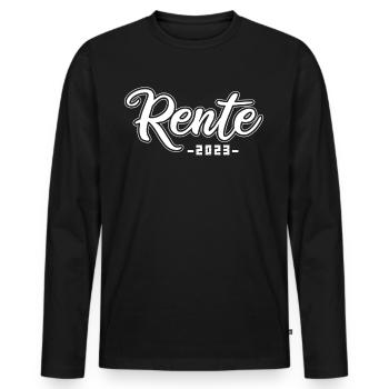 Rentner 2023 Rentnerin 2023 Rente 2023 - Männer Premium Bio Langarmshirt - Schwarz - Vorne - Nico (187cm)
