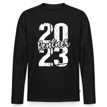 Rente 2023 Ruhestand Abschied Rentner 2023 - Männer Premium Bio Langarmshirt - Schwarz - Vorne - Nico (187cm)