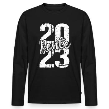 Rentner 2023 Rentnerin 2023 Rente 2023 - Männer Premium Bio Langarmshirt - Schwarz - Vorne - Nico (187cm)