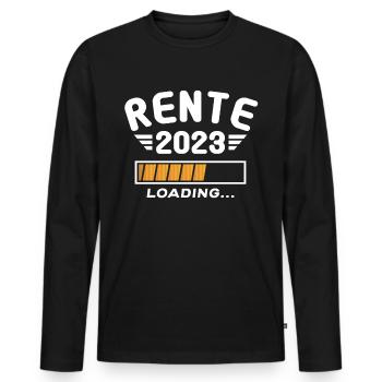Rentner 2023 Rentnerin 2023 Rente 2023 - Männer Premium Bio Langarmshirt - Schwarz - Vorne - Nico (187cm)