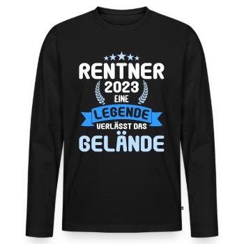 Pension 2023 Retraite Adieu pensionné 2023 - T-shirt manches longues Premium bio Homme - noir - Devant - Nico (187cm)